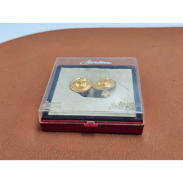 Vintage Clip-On Earrings with Zodiac Taurus from Fendi, 1980s, Set of 2 For Sale - Image 6 of 9