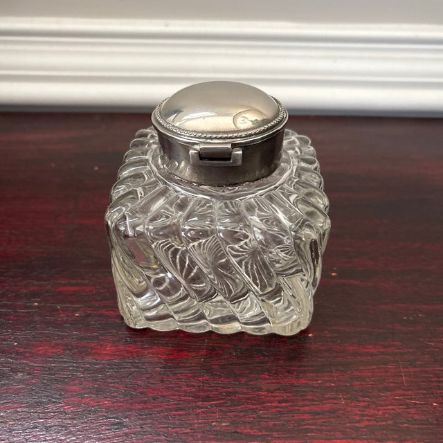 Antique Crystal Ink Well For Sale - Image 4 of 9