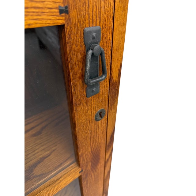 Wood Vintage Stickley Style Mission Oak Bookcase For Sale - Image 7 of 9