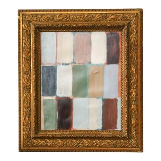 Original Framed Abstract Painting in Antique Gold Bronze Frame For Sale