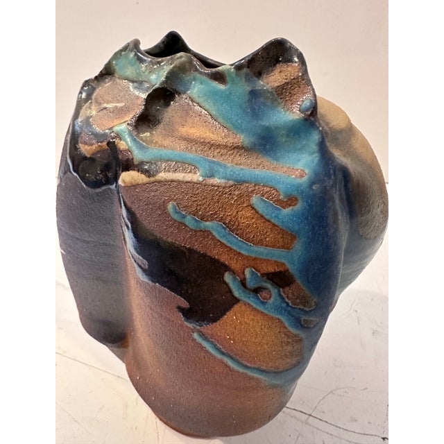 Multicolor Sculptural Ceramic Vessel For Sale - Image 4 of 11