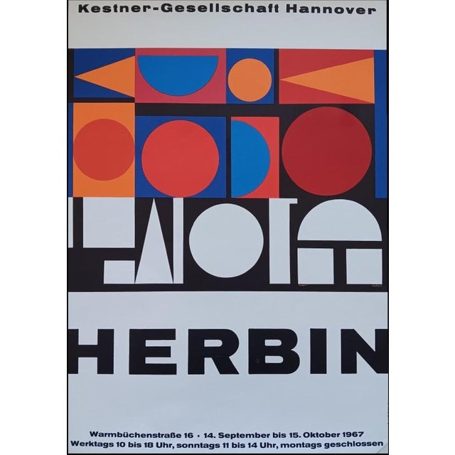 Original Exhibition Poster after Auguste Herbin, Hanover, 1967 For Sale - Image 8 of 8