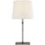 Transitional Visual Comfort Signature Dauphine Bedside Lamp in Aged Iron with Linen Shade For Sale - Image 3 of 3