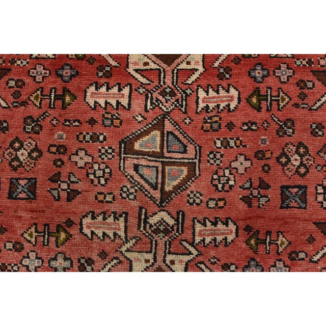 Textile Karajeh Runner 3’2” X 10’2” Red Wool Semi-Antique Tribal Hand-Knotted Rug For Sale - Image 7 of 15