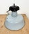 Industrial Grey Enamel Factory Lamp with Cast Iron Top, 1960s For Sale - Image 12 of 14