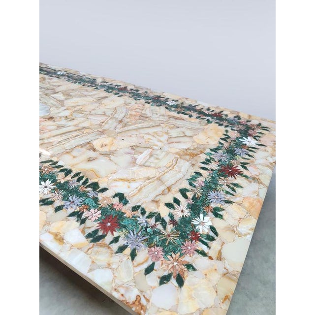 Vintage Italian Edelweiss Onyx Marble Floral Dining Table, 1960s For Sale - Image 6 of 8