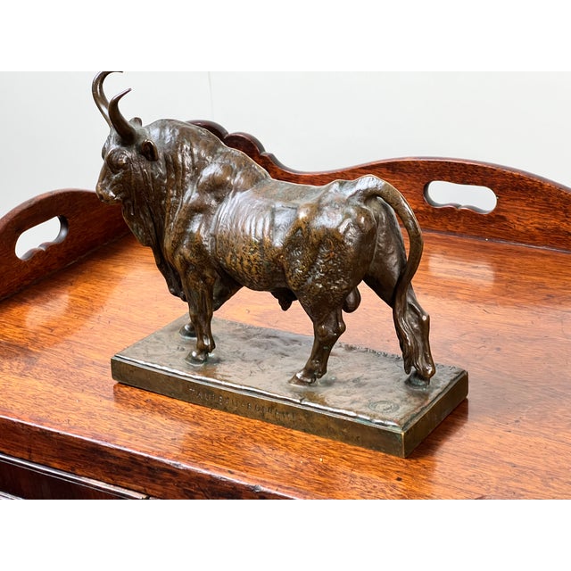 Jean-Baptiste Clesinger “Taureau Romain” Bronze Sculpture, Barbedienne Foundry, Rome 1858 For Sale - Image 4 of 10