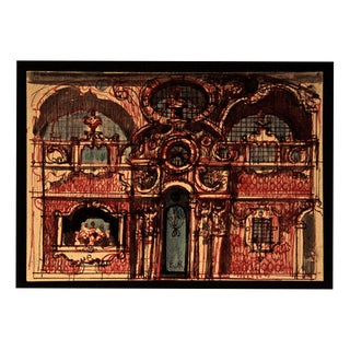 Eugene Berman, Theatrical Scenography, Mixed Media, 1960s For Sale