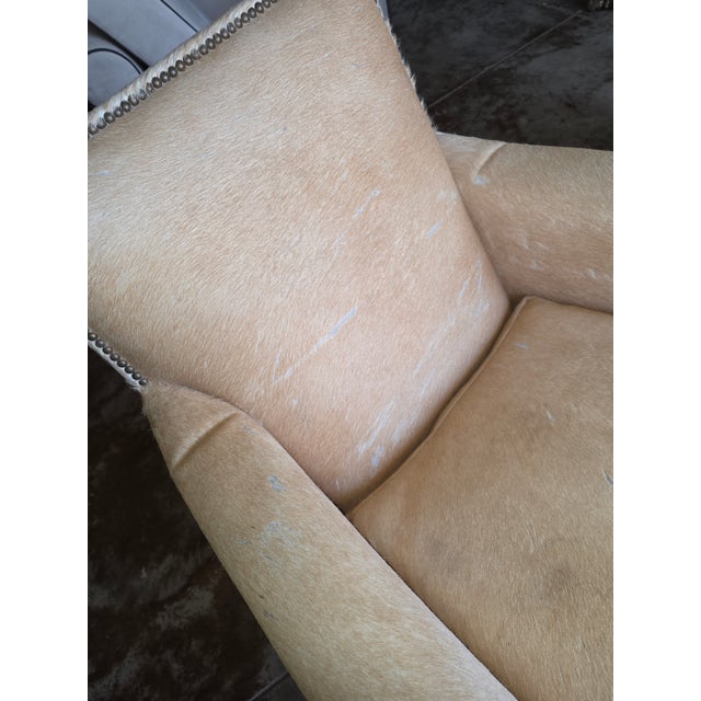 Rustic Pair of Rustic Style Hide Covered Club Chairs For Sale - Image 3 of 15