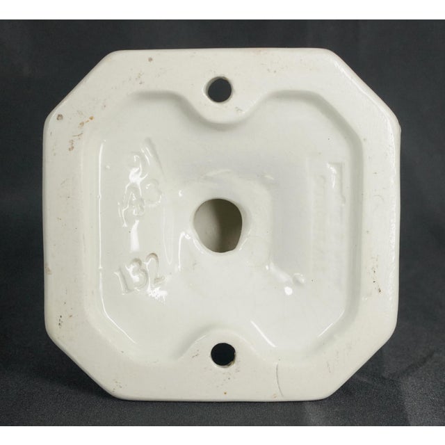 Vintage European White Ceramic Bathroom Cup Holder For Sale - Image 9 of 10