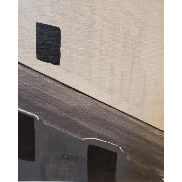 Lionel Lamy Contemporary Painting of Old Silo Building at Night Downtown Dallas For Sale - Image 4 of 6