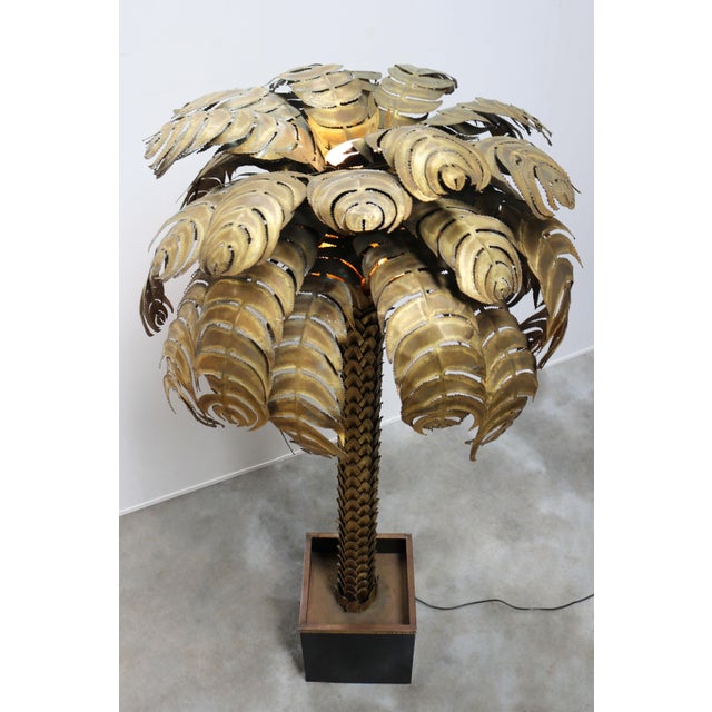 Large Vintage Palm Floor Lamp by Christian Techoueyres for Maison Jansen, 1970 For Sale - Image 6 of 17