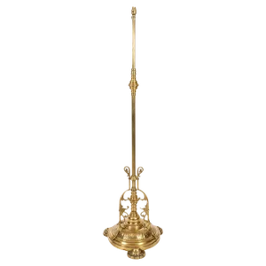 Antique Victorian Brass Standard Lamp, 1890s