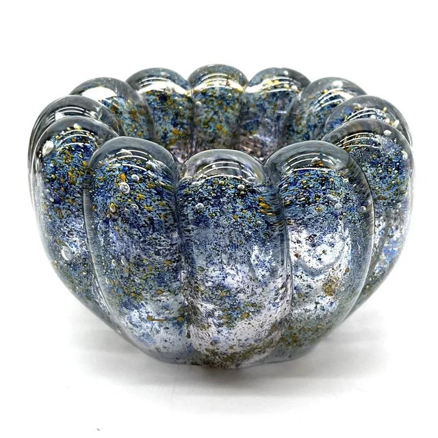 Mouth-Blown Murano Glass Bowl with Framed Bubbles, 1960s For Sale - Image 13 of 13
