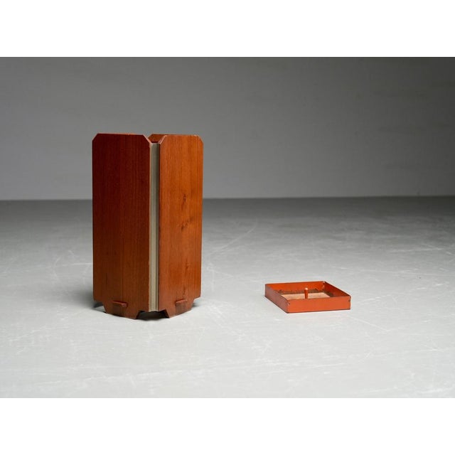 Umbrella Stand in Walnut and Metal attributed to Ico & Luisa Parisi for Stildomus, Italy, 1950s For Sale - Image 9 of 12