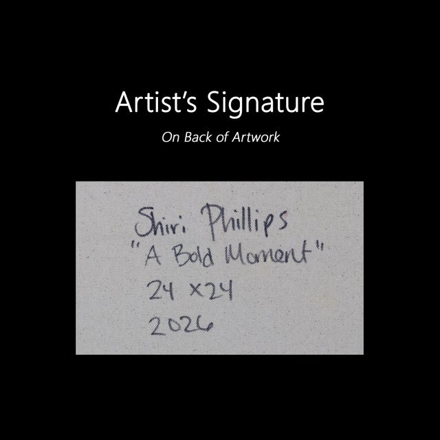 A Bold Moment - Original Textured Abstract Acrylic and Glitter Painting on Canvas by Shiri Phillips For Sale - Image 9 of 9