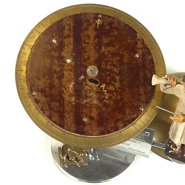 Metal Vintage Table Clock, 1950 For Sale - Image 7 of 8