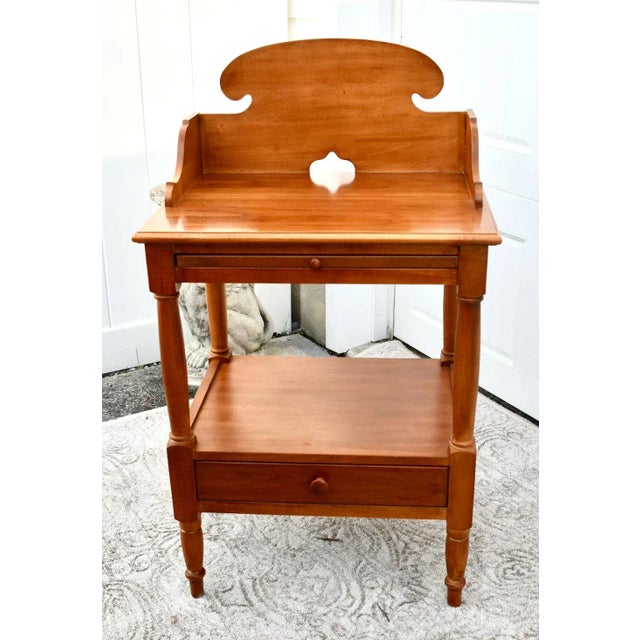 Lexington Cherry Table Americana Style Vintage Stand Pull Out Drawer For Sale - Image 12 of 12