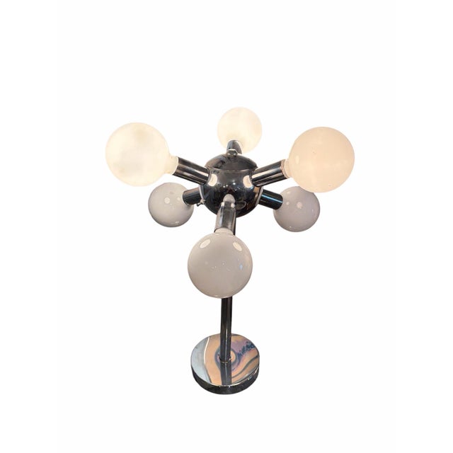 Mid-Century Modern 1960s Mid-Century Modern Chrome Atomic Sputnik Table Lamp Attributed to Robert Sonneman For Sale - Image 3 of 6