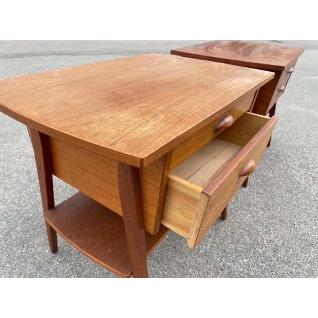 Brown Mid-Century Danish Modern Teak Nightstands, 1965, Set of 2 For Sale - Image 8 of 10