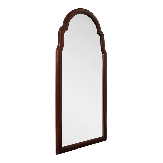 Queen Anne Style Solid Mahogany Keyhole Wall Mirror For Sale