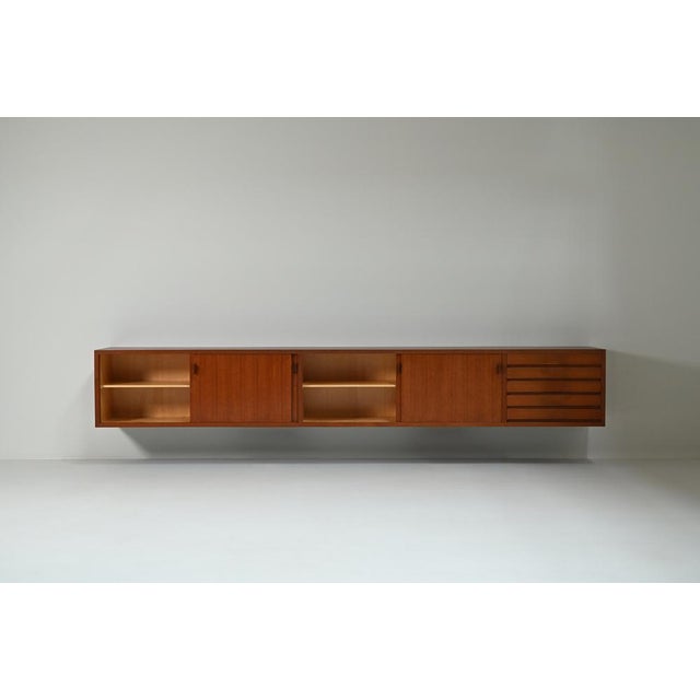 Mid-Century Modern Large Teak Floating Sideboard, 1960s For Sale - Image 3 of 9