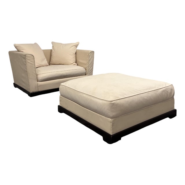Lounge Chair with Ottoman, Set of 2 For Sale