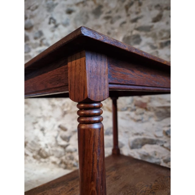 French Oak 3-Tier Etagere Side Table with Turned Legs, 1920s For Sale - Image 9 of 13