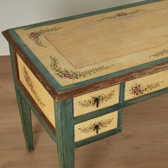 Green Vintage Italian Painted Desk For Sale - Image 8 of 14