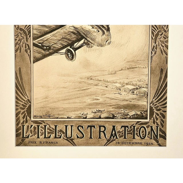 French 1924 French Aviation Print, Matted For Sale - Image 3 of 3