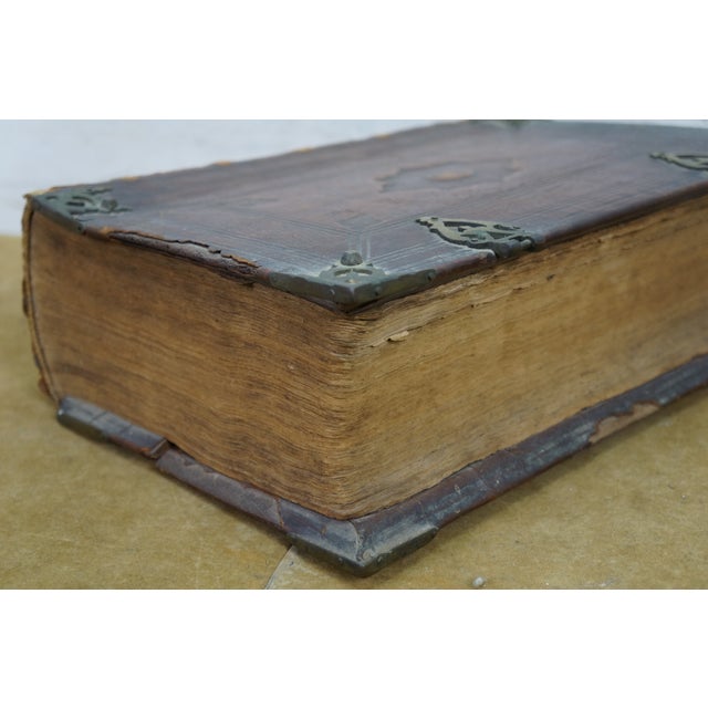 Late 18th Century Rare Antique 18th Century Dutch Leatherbound Family Bible Old & New Testament For Sale - Image 5 of 14