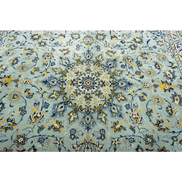 Hand-Knotted Oriental Rug in Pistachio Green For Sale - Image 6 of 13
