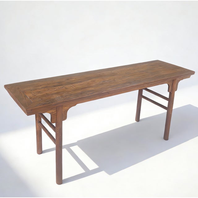 Chinese 62" Long Antique Brown Console Table For Sale - Image 3 of 3