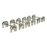 Mid 20th Century Silver Plate Horse Head Knife Rests – Equestrian French Style - Set of 6 For Sale