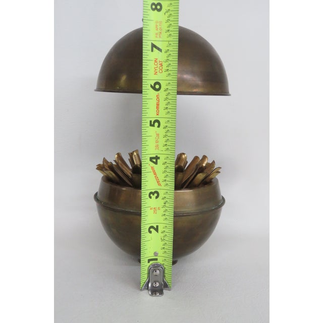 Metal Argentina Brass Globe Sphere Cigarette Holder Dispenser 4682b For Sale - Image 7 of 16