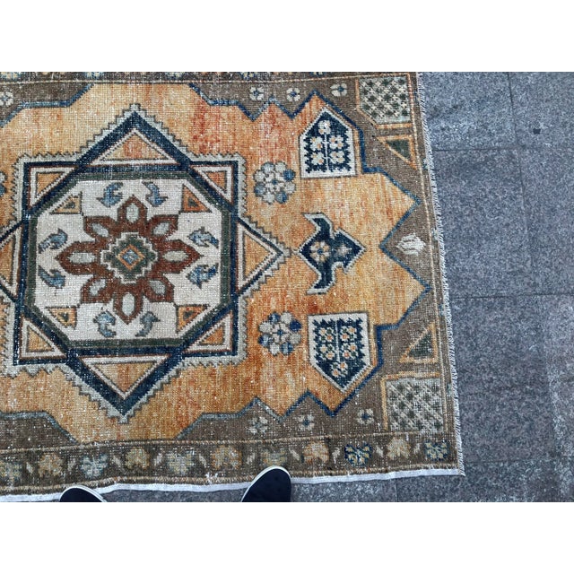 1960s Vintage Turkish Bohemian Area Rug- 3'8"x5' For Sale - Image 9 of 10