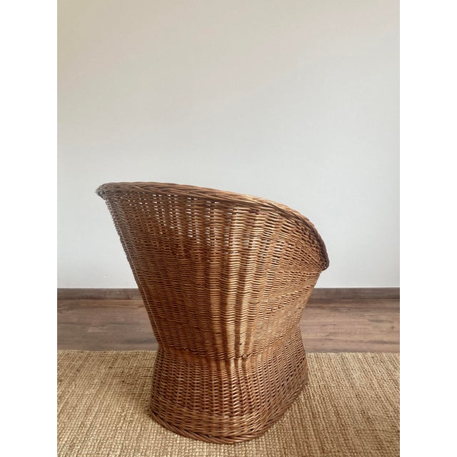 Mid-Century Sculptural French Wicker Barrel Armchairs, 1960s, Set of 2 For Sale - Image 8 of 18