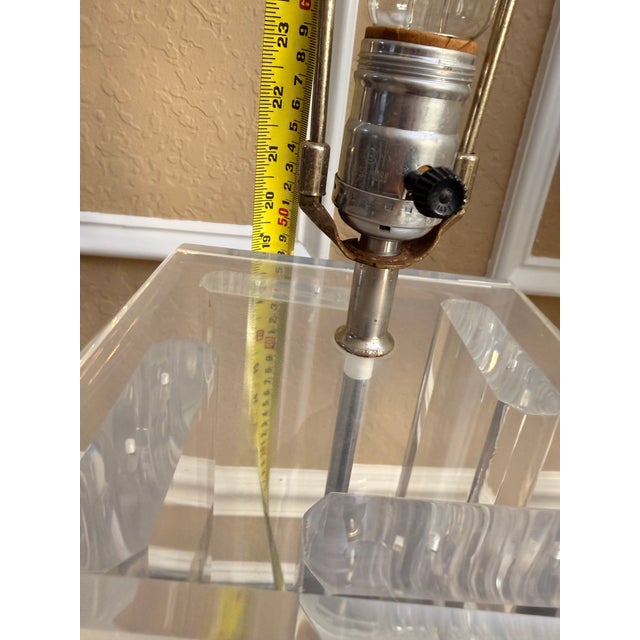 1970s Monumental "Four-Column" Lucite Table Lamp For Sale - Image 9 of 12