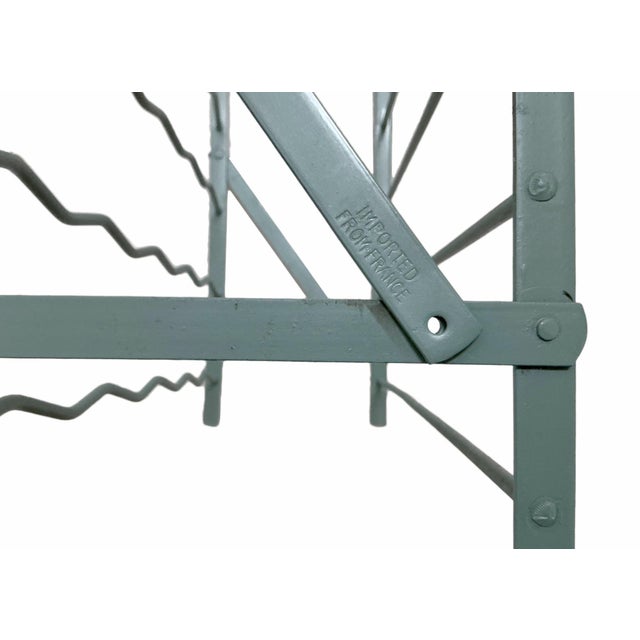 Vintage Wine Rack France 50 Bottle Capacity Green Painted Metal For Sale - Image 4 of 4