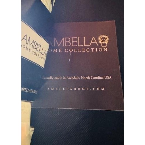 Navy Blue Ambella Leather Wingback Lounge Chair W/ Matching Ottoman For Sale - Image 8 of 9