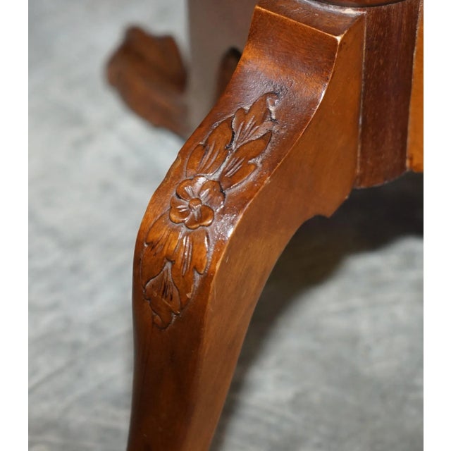 Regency Style Flamed Hardwood Gallery Rail Side Table with Claw & Ball Feet For Sale - Image 4 of 11