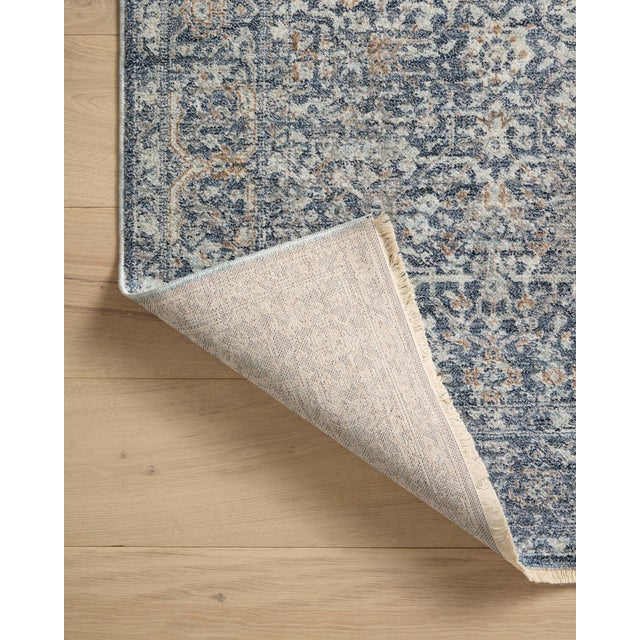 2020s Angela Rose x Loloi Blake Rug Denim / Taupe 7'-10" x 7'-10" Round Area Rug For Sale - Image 5 of 7