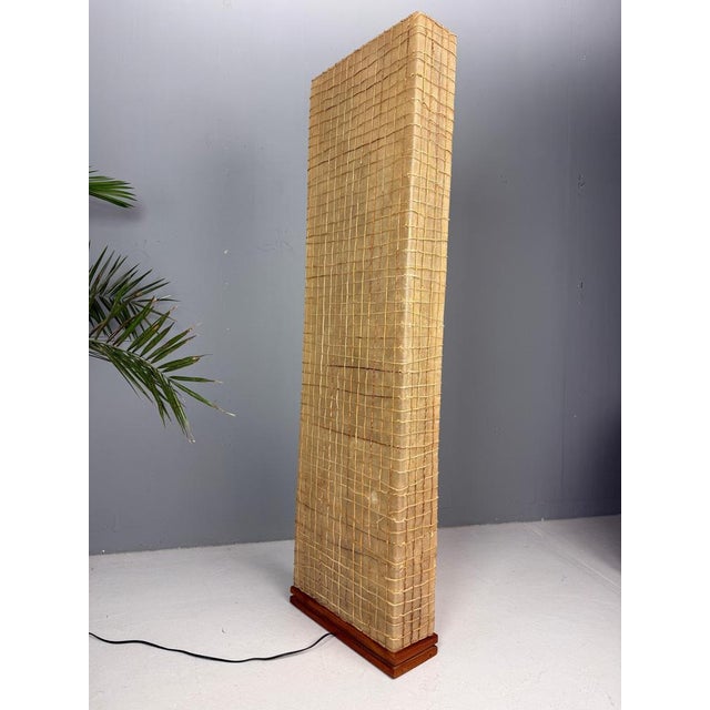 Mid-Century Fiberglass, Braided Rope and Wood Floor Lamp, France, 1970s For Sale - Image 11 of 18