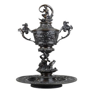 Renaissance Bronze Bowl by Antonio Pandiani Milan, 1870 For Sale