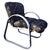 Vintage Atomic Age Wide Vinyl Strapped Aluminum Framed Dining Armchairs - Set of 4 For Sale - Image 10 of 13