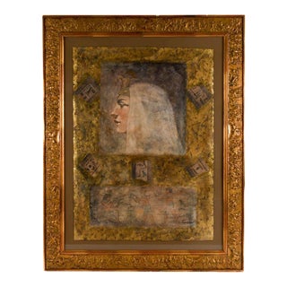 Late 20th Century Signed John Parrish "Cleopatra" Lithograph in Gold Relief Frame For Sale