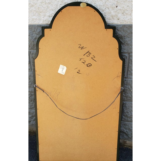 Wood Baker Furniture Mahogany Partial Gilt and Green Baker Wall Mirror For Sale - Image 7 of 7
