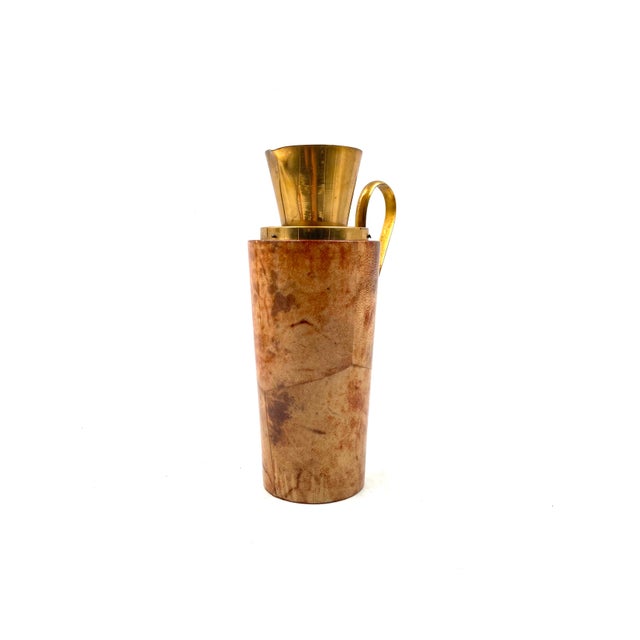 Mid-Century Parchment Barware Thermos, Aldo Tura, Macabo Italy Early 1950s For Sale - Image 6 of 12