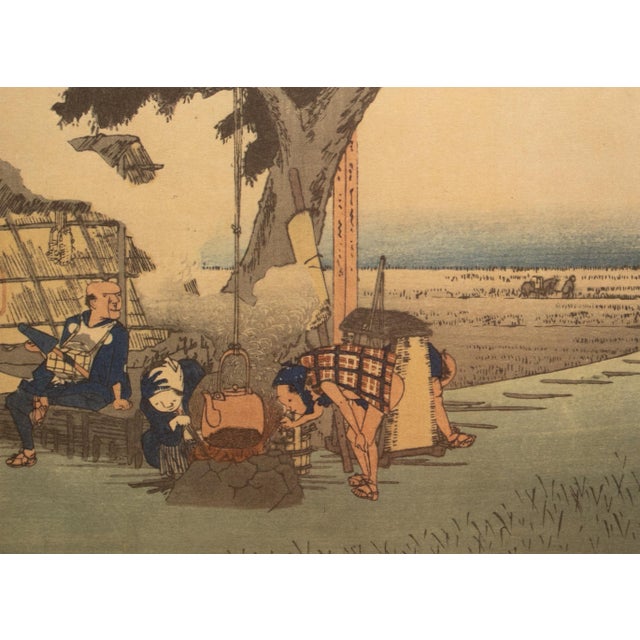 1960 After Hiroshige "The 53 Stations of Tokaido Road: 27th Station" French Ukiyo-E Print For Sale In Dallas - Image 6 of 10