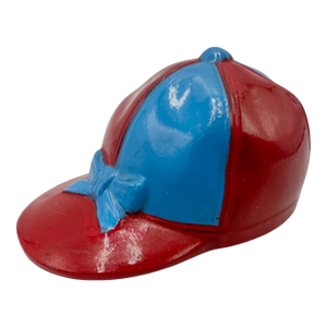 Vintage Equestrian Jockey Cap Bottle Opener Blue & Red